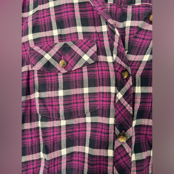 Eddie Bauer plaid button-up shirt - extra small - purple/pink - Picture 3 of 7